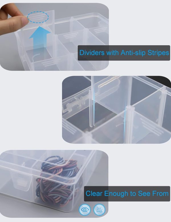 Hlotmeky Plastic Organizer Box with Dividers Bead Organizer 15 Large Grids Tackle Box Organizer Clear Snackle Box Container - Image 5