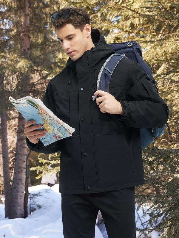 Men's 3 in 1 Winter Coats Water Resistant Ski Snow Warm Fleece Jacket With Multi-Pockets Windbreaker Jacket - Image 6