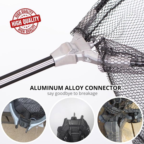 Retractable Long Landing Net - 83" Large Fishing Net Telescoping Handle, 26" Deep. with Waterproof Storage Bag - Image 2