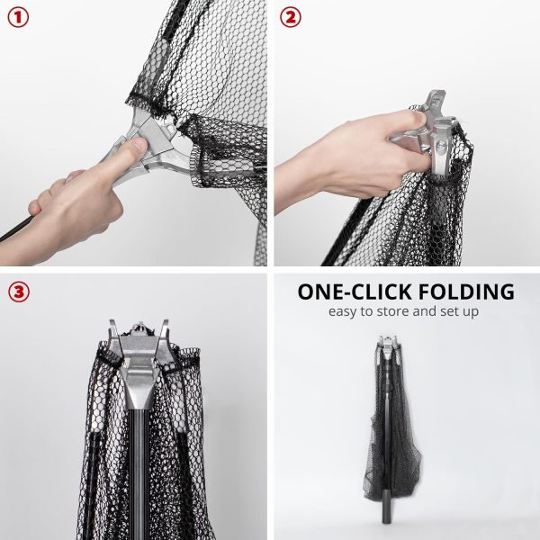 Retractable Long Landing Net - 83" Large Fishing Net Telescoping Handle, 26" Deep. with Waterproof Storage Bag - Image 5