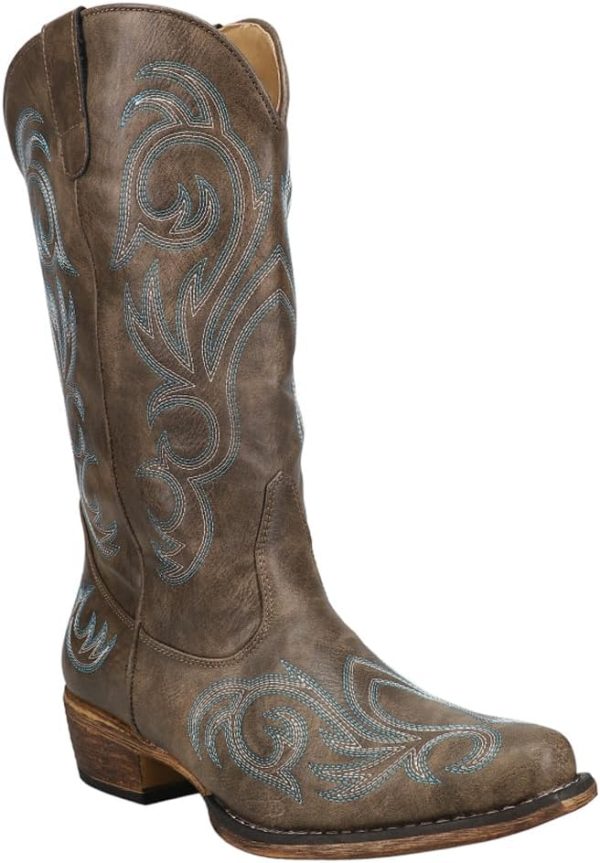 ROPER Womens Riley Round Toe Casual Boots Mid Calf Low Heel 1-2" - Black - Image 2
