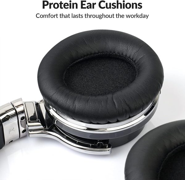 Silensys E7 Active Noise Cancelling Headphones Bluetooth Headphones with Microphone Deep Bass Wireless Headphones Over Ear, Comfortable Protein Earpads, 30 Hours Playtime for Travel/Work, Black - Image 4