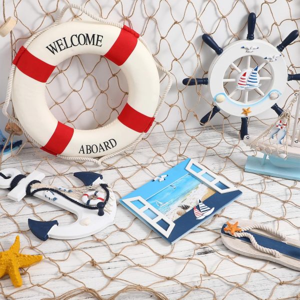 WINOMO Decorative Fishing Net Decor Natural Fish Net Party Decoration Fish Net Decoration for Wall Home Decoration Photographing Accessory, 80x40 inch - Image 2