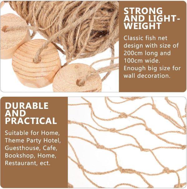 WINOMO Decorative Fishing Net Decor Natural Fish Net Party Decoration Fish Net Decoration for Wall Home Decoration Photographing Accessory, 80x40 inch - Image 9